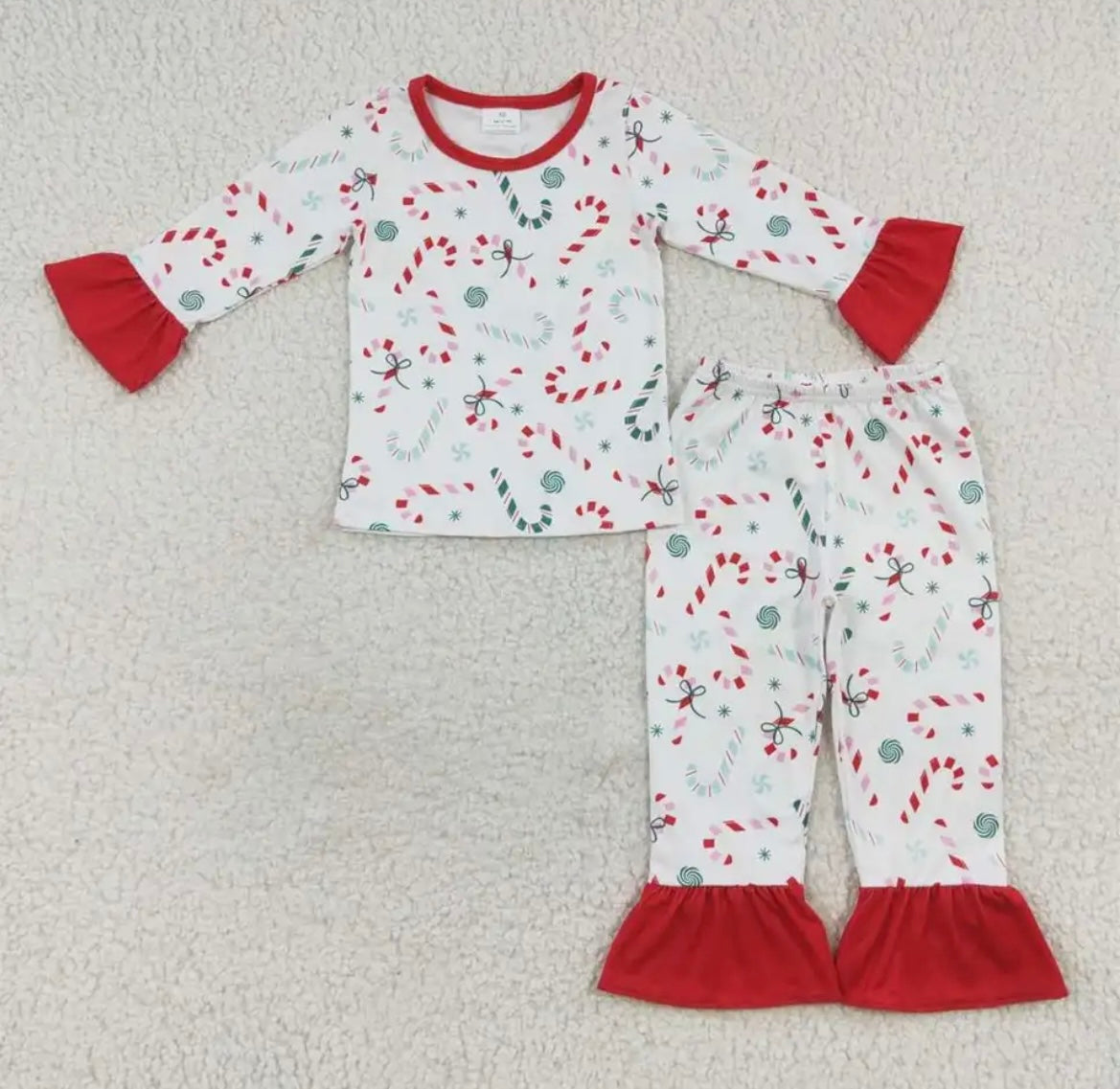 Candy Cane Pajamas - Ruffle