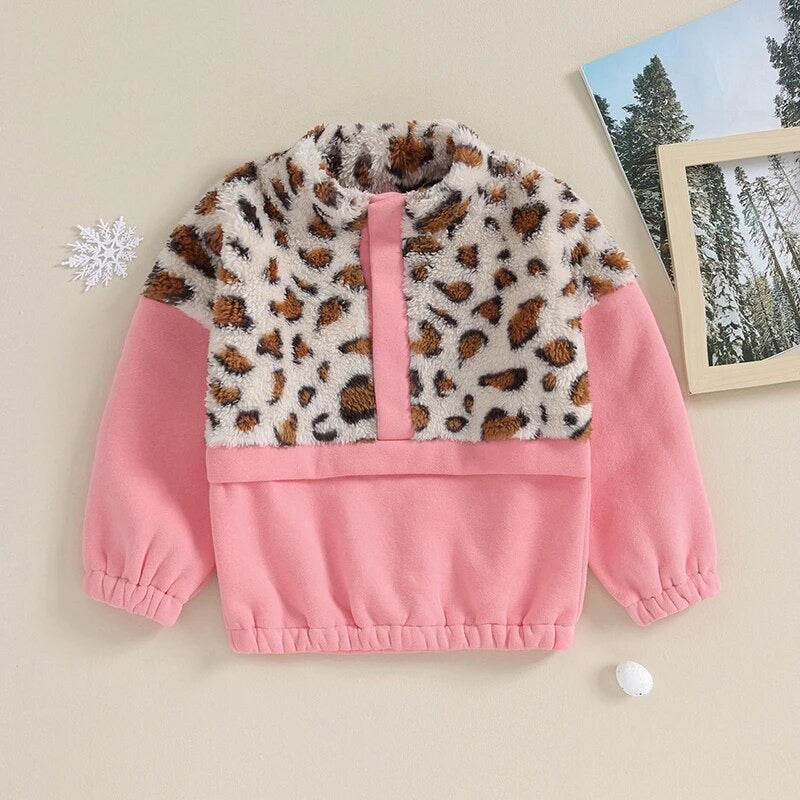 Leopard Print Patchwork Fleece