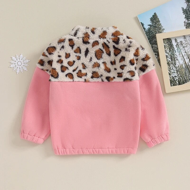 Leopard Print Patchwork Fleece