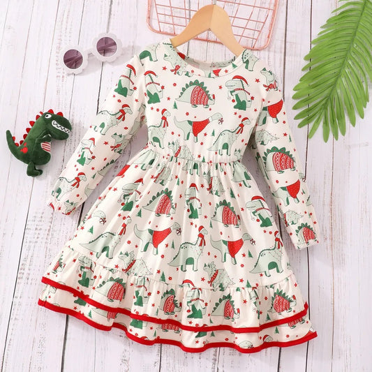 Christmas Dino Dress