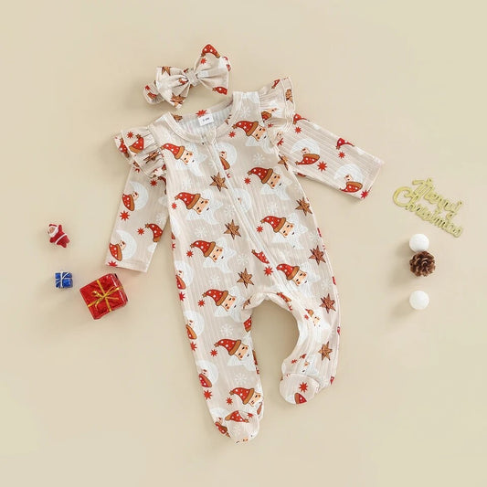 Santa Print Romper