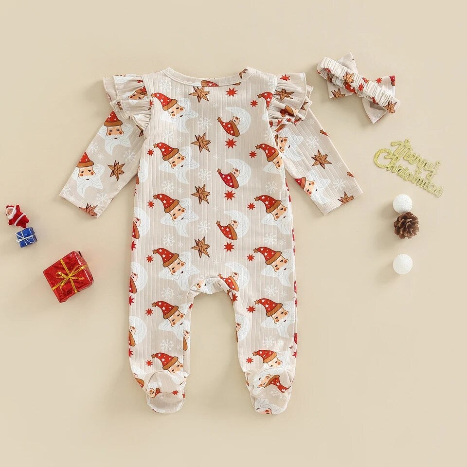 Santa Print Romper