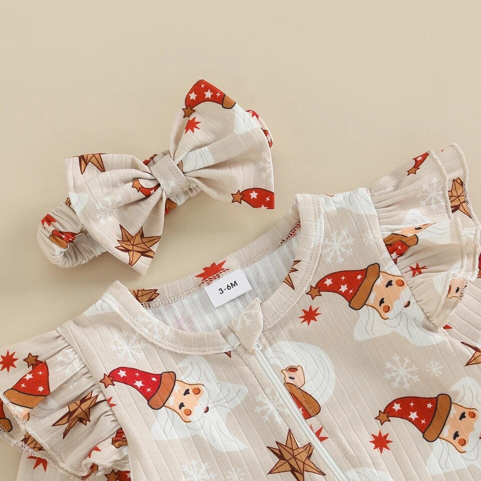 Santa Print Romper