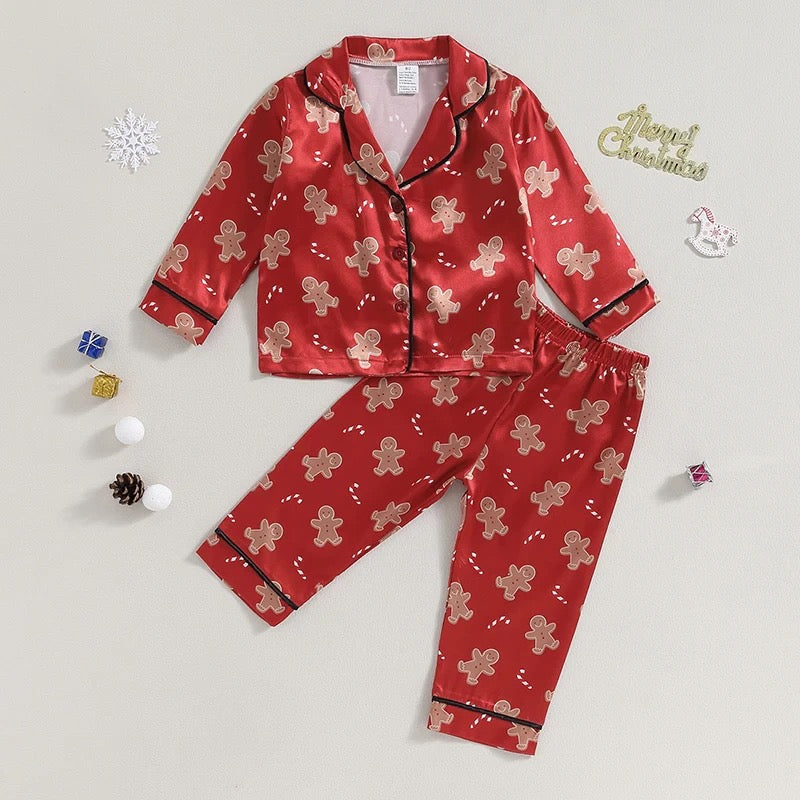 Red Gingerbread Silk Pajamas