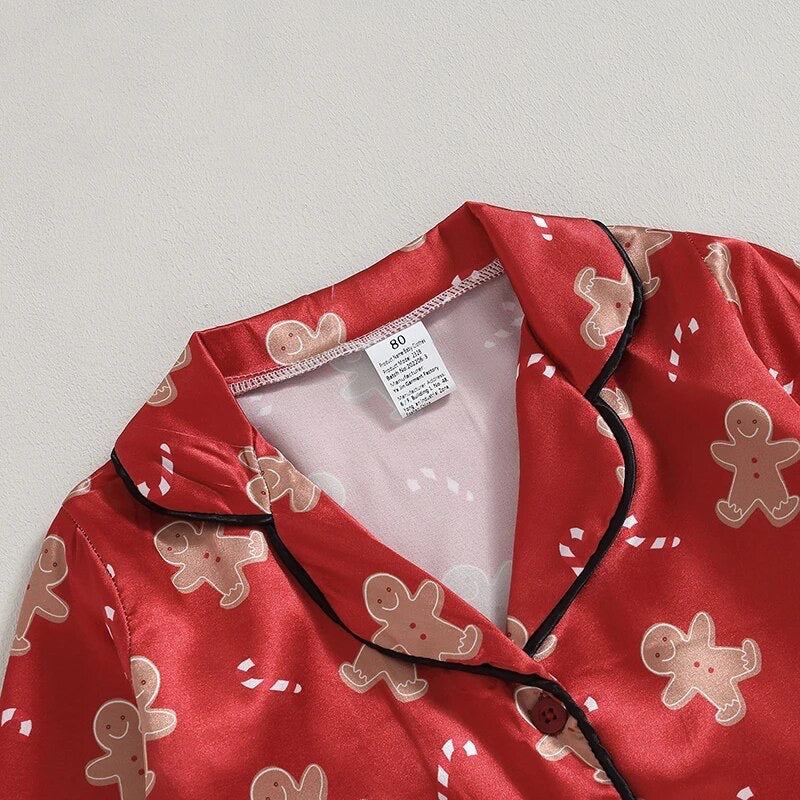 Red Gingerbread Silk Pajamas