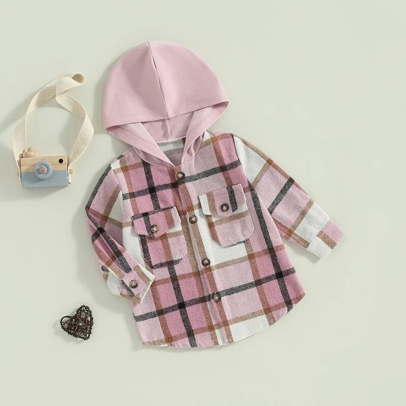 Pink Hooded Flannel