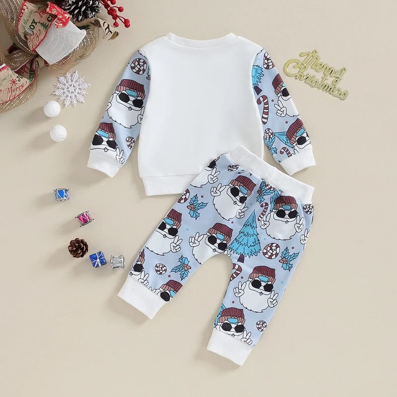 Blue Retro Santa Set