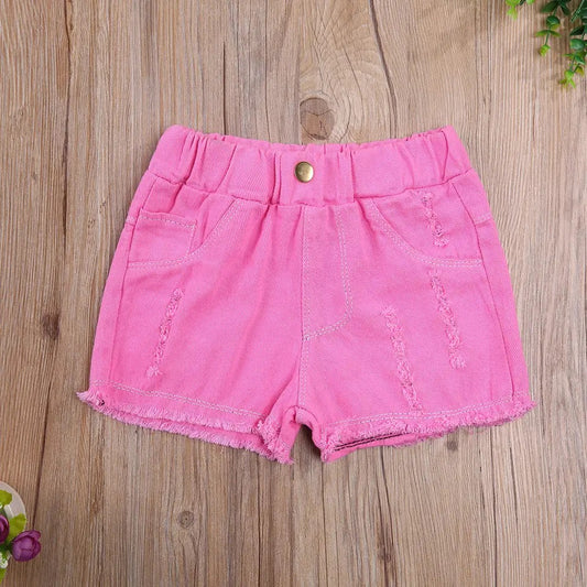 Pink Denim Shorts