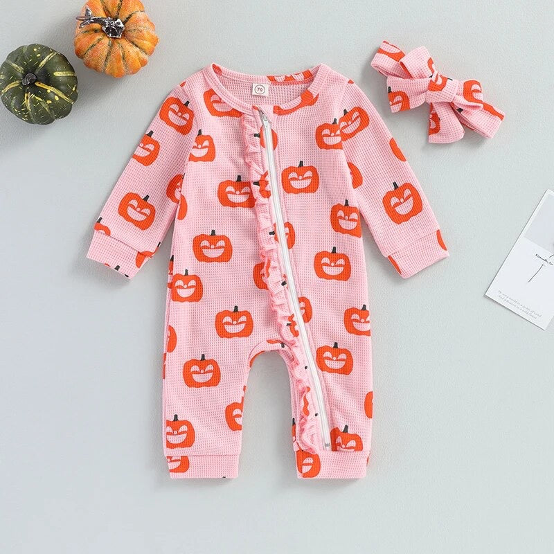 Pink Pumpkin Romper