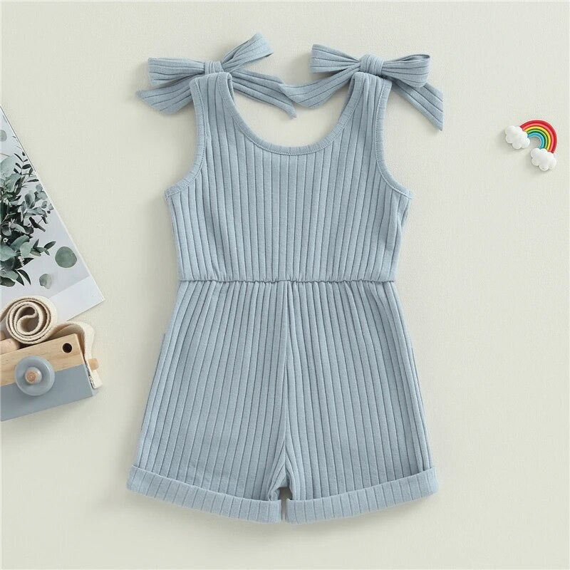 Baby Blue Ribbed Romper