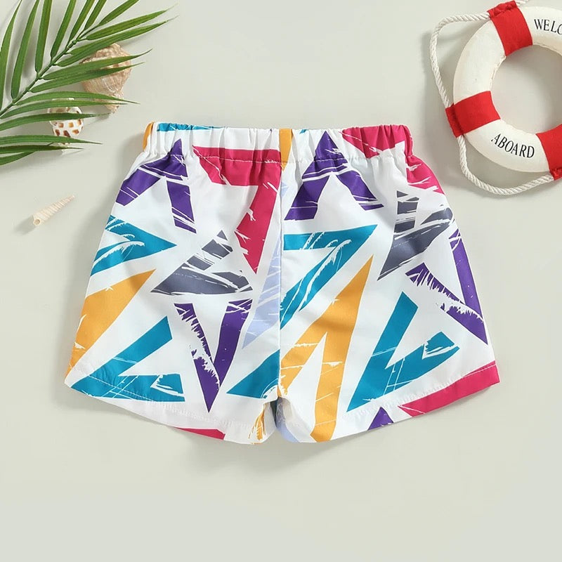 Geometric Boys Swim Trunks