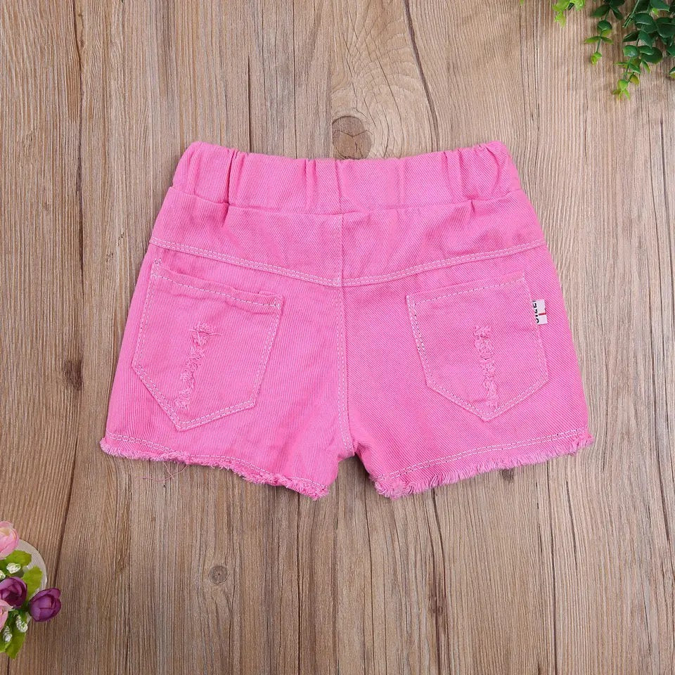 Pink Denim Shorts