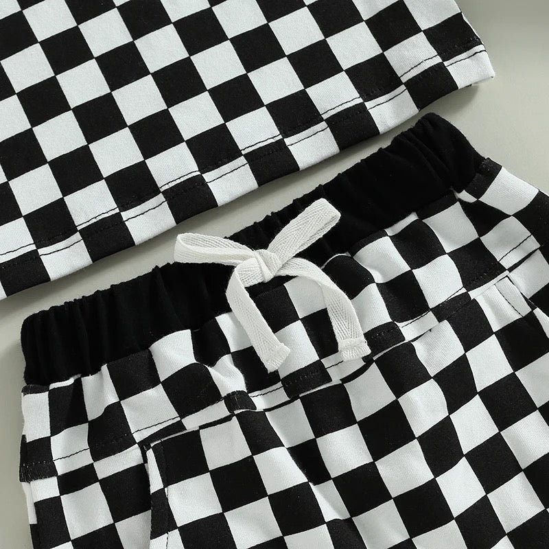 Checkerboard Sleeveless Set