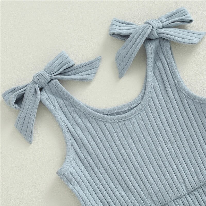 Baby Blue Ribbed Romper