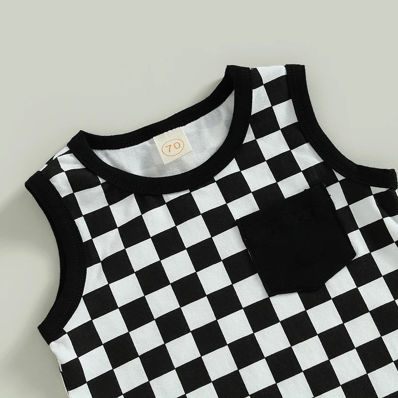 Checkerboard Sleeveless Set