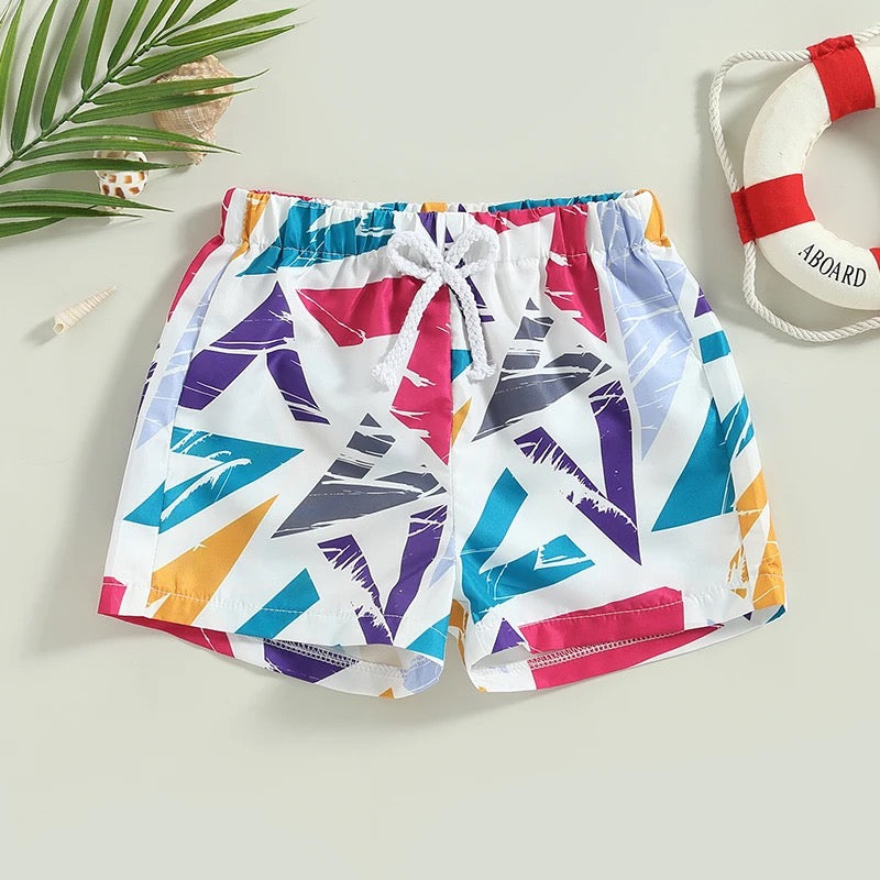 Geometric Boys Swim Trunks