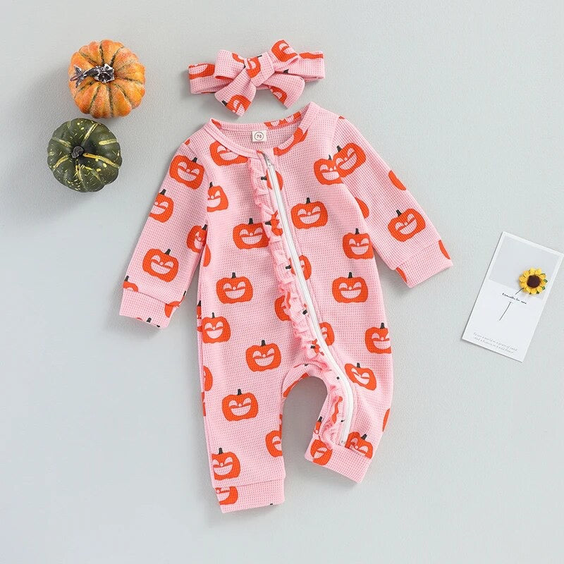 Pink Pumpkin Romper